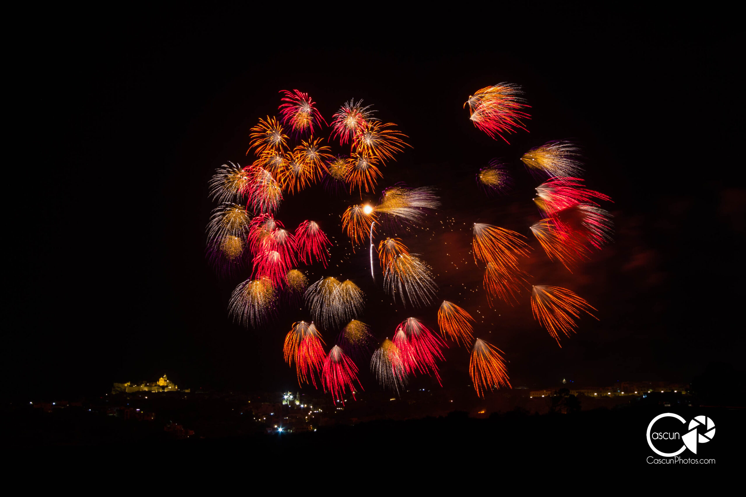 Fireworks of Kercem during 2022 Feast